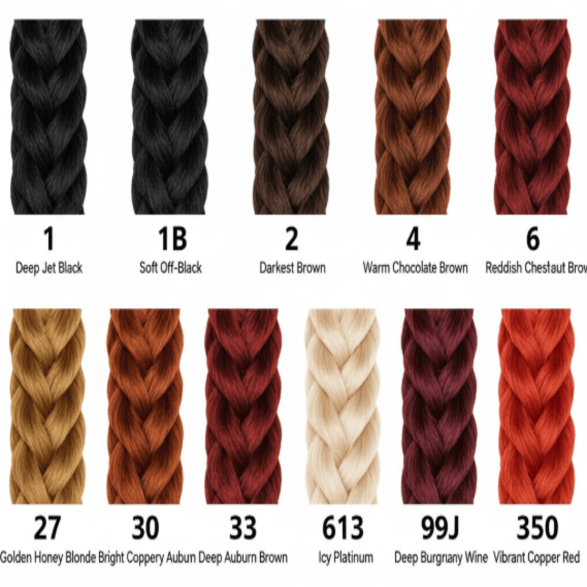 Braiding Hair Color Chart: A Complete Guide for 2025