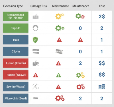 Hair Extensions to Approach with Caution if You Have Thin Hair