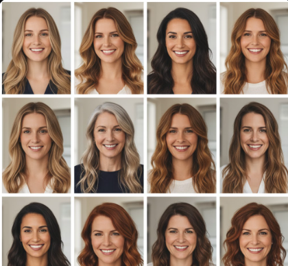 Diverse group of people with different wavy hair types celebrating their natural texture