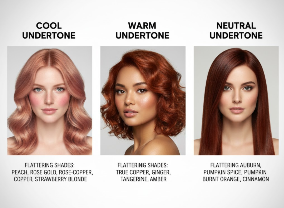 Matching Orange hair Tones to Your Skin's Undertone