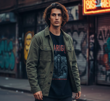 Trendy man with natural messy wavy hairstyle representing current hair trends