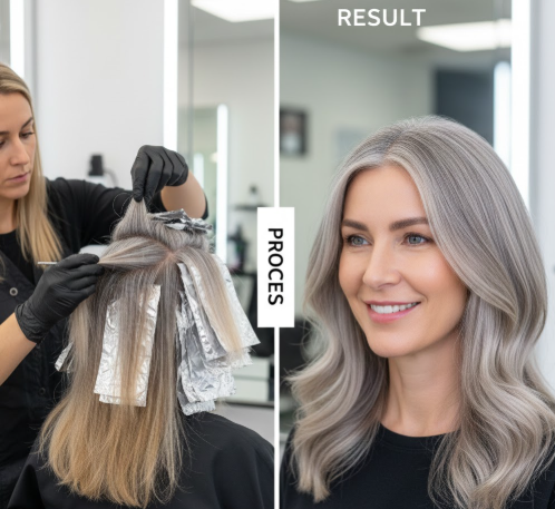 How to Transition to Natural Salt and Pepper Hair:  Salon Blending and Color Correction